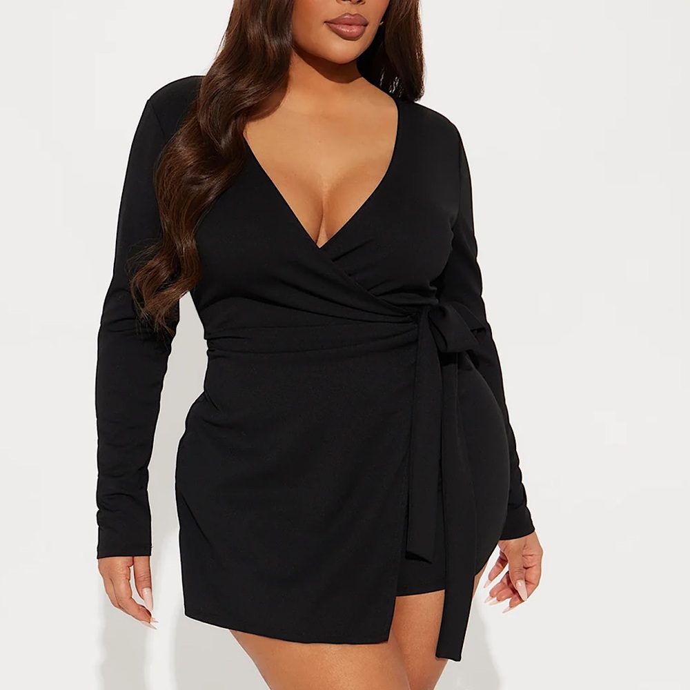 Alina Wrap Around Long Sleeve Romper